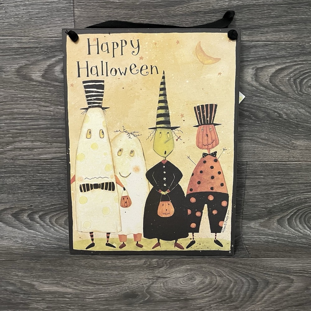 Halloween Decor Sign Shelf Sitter Wall Art 14.5".x11" Tricker Treaters